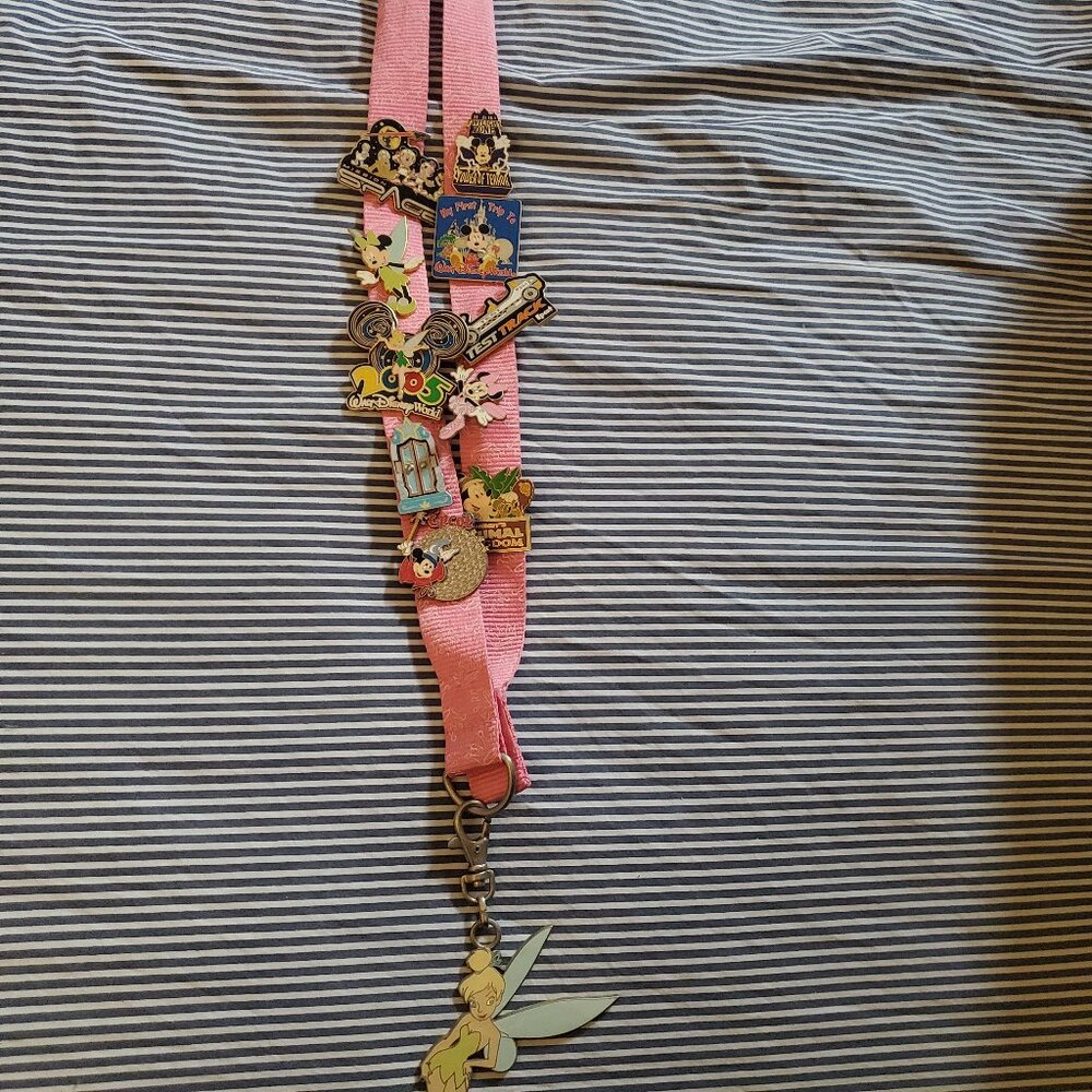 Disney princess pink lanyard with pins